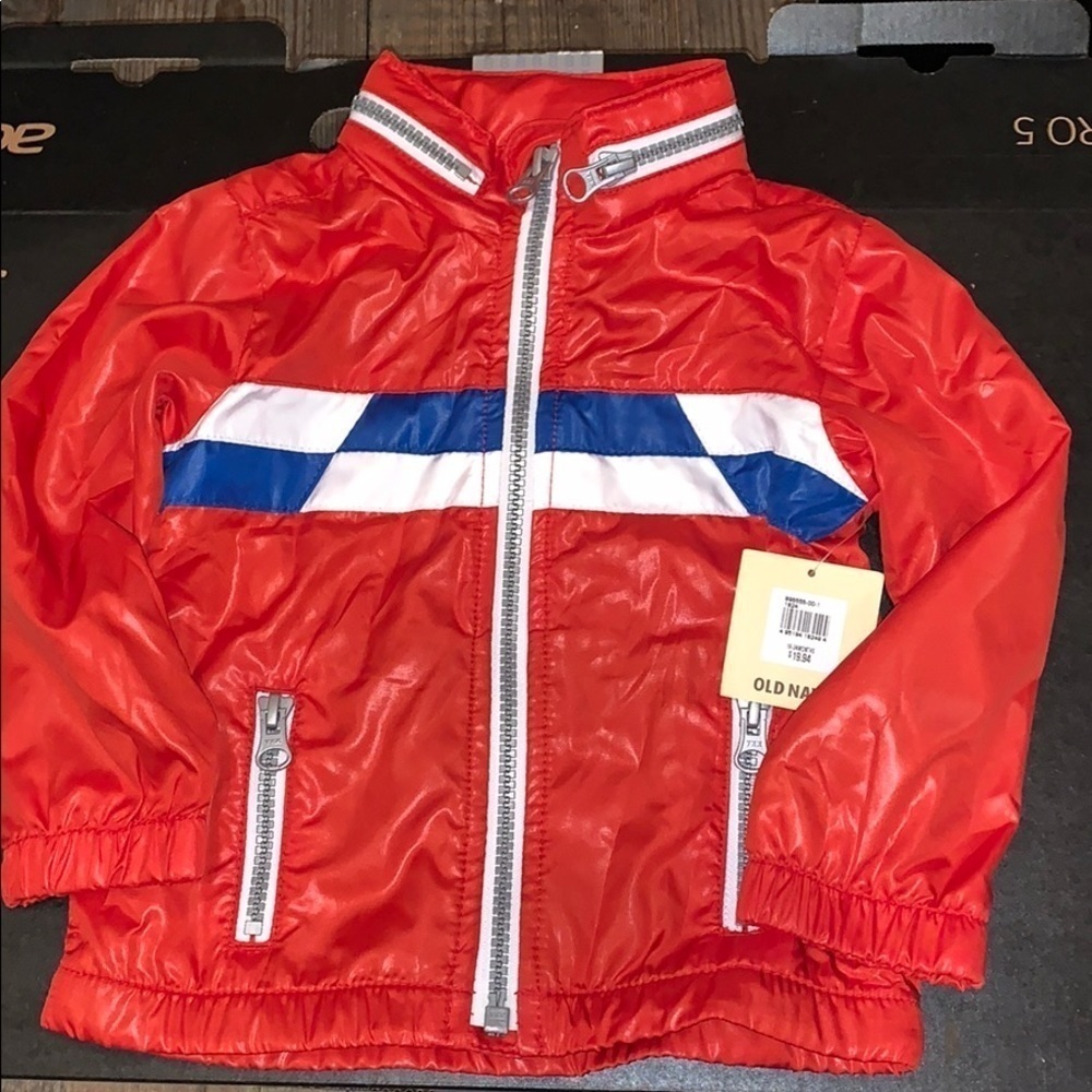 Old navy orange windbreaker 18-24 months